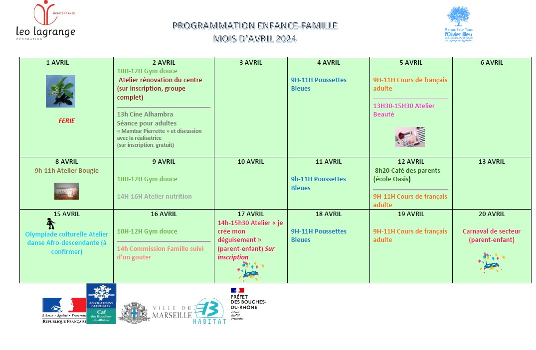 You are currently viewing PLANNING FAMILLE  AVRIL  2024