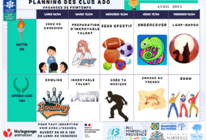 Lire la suite à propos de l’article PLANNING CLUB ADOS AVRIL 2025