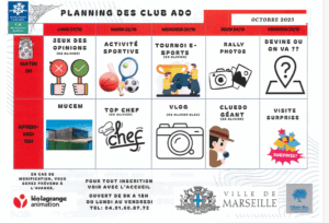 Lire la suite à propos de l’article PLANNING CLUB ADOS VACANCES DE LA TOUSSAINT 2025