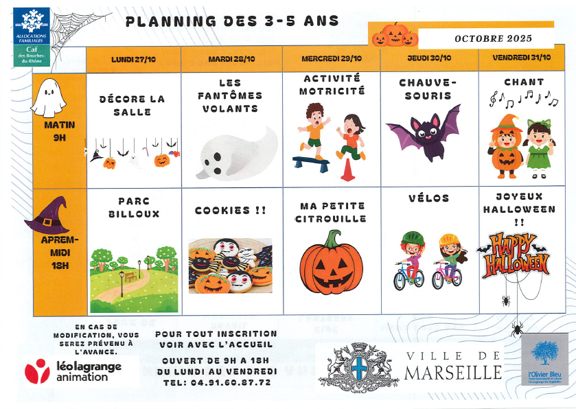 You are currently viewing PLANNING ACCUEIL COLLECTIF DE MINEURS VACANCES DE LA TOUSSAINT  2025