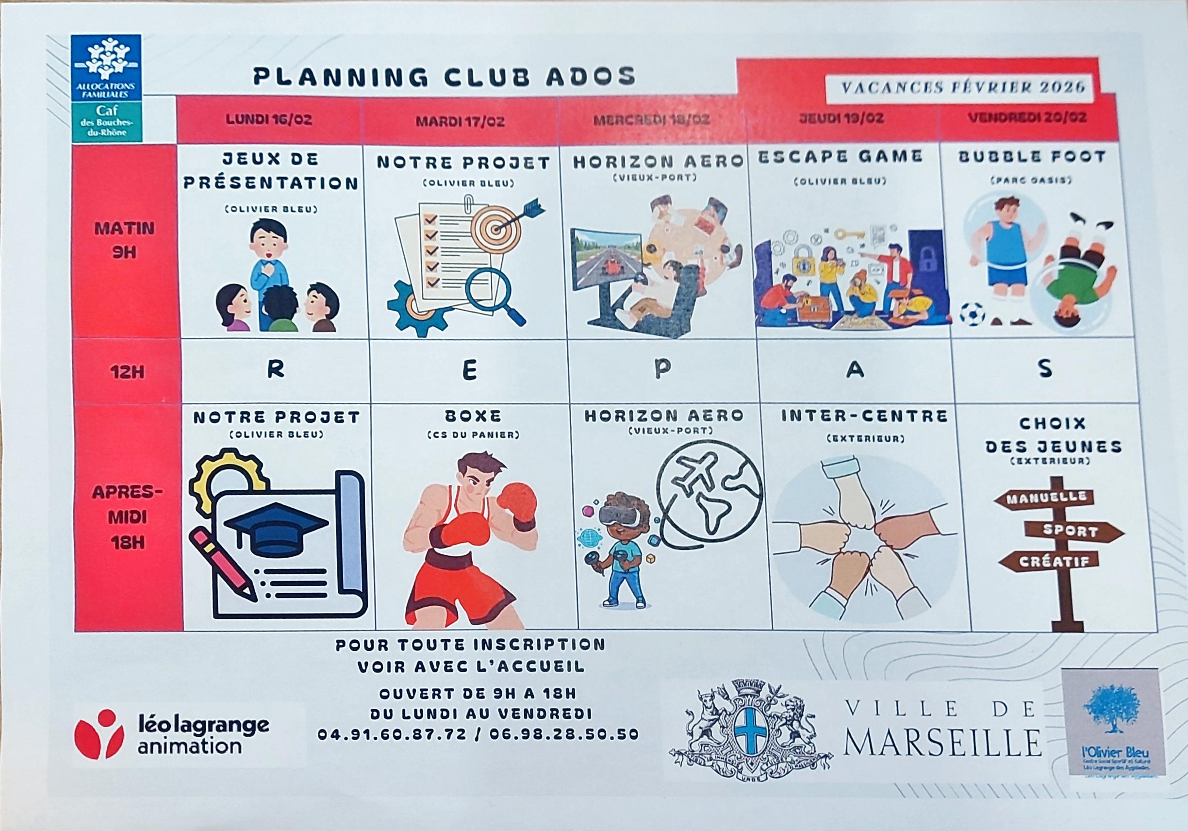 You are currently viewing PLANNING CLUB ADOS VACANCES D&rsquo;HIVER 2026