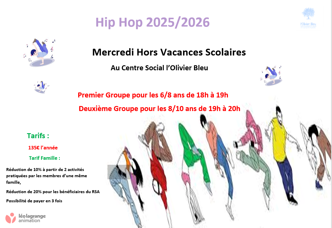 You are currently viewing Activité Sportive Hip Hop 2025/2026